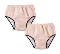 Lot de 2 Culottes en Plastique pour Incontinence,Lavables Pantalons en Plastique à Enfiler pour Adulte Couvre-Couches pour Adultes Sous-Vêtements étanches(Pink,3XL)