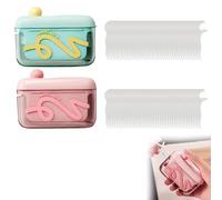 Lot de 2 cure-dents de voyage avec étui de rangement, support automatique de fil dentaire avec 20 cure-dents, distributeur de cure-dents portable rechargeable pour la maison, le restaurant, les soins