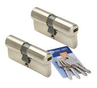 Lot de 2 Cylindres de porte 30x30 mm s'entrouvrant BRICARD ASTRAL 4 clés et carte propriété