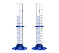 Lot de 2 cylindres gradués en verre épais pour laboratoire (250 ml)