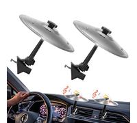 Lot de 2 cymbales d'aération de voiture, cymbales de tableau de bord en métal plus épais avec son plus net, mini gadgets de voiture amusants et cadeaux de batteur pour homme, anti-stress, mini tambour