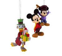 Lot de 2 d corations de No l Hallmark Disney Mickey's Christmas Carol