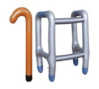 Lot de 2 déambulateurs gonflables et canne de marche gonflables - Déambulateur gonflable pour votre costume de grand-mère ou grand-père pour le carnaval et le cosplay