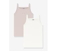 Lot de 2 débardeurs à fines bretelles en coton rose pâle 8A