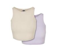 Lot de 2 débardeurs courts côtelés femme Urban Classics - vert/violet - S L
