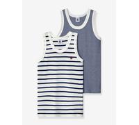 Lot de 2 débardeurs en coton bio lot bleu 8A