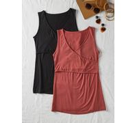 Lot de 2 débardeurs grossesse effet croisé Fiona terracotta 42/44