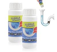 Lot de 2 déboucheurs de canalisations très efficaces avec mousse - Extra puissant - Élimine la saleté et les odeurs - Pour cuisine, salle de bain, toilettes et balcon