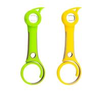 Lot de 2 décapsuleurs 6 en 1 en acier inoxydable multifonctionnel, adapté pour ouvrir des bouteilles de bière/canettes/bouteilles de boisson, outil d'ouverture de couvercle portable dans les cuisines