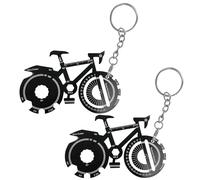 Lot de 2 décapsuleurs de vélo, porte-clés décapsuleur, décapsuleur en acier inoxydable, porte-clés multifonction, cadeau créatif personnalisé (noir)