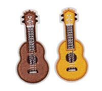 Lot de 2 Décoratifs Guitare Brodés pour Vêtements Appliques DIY Accessoires de Couture Réparation et Décoration Convient aux Paquet et Chapeaux
