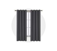 Lot de 2 Décoration Rideaux Occultants Isolant à Oeillets pour Rideau Salon Moderne à Oeillets 132x213cm Gris Foncé