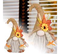 Lot de 2 décorations d'automne avec lumière - Décoration d'automne en peluche douce, parfaite comme décoration d'intérieur d'automne et décoration d'automne pour Thanksgiving et saison des récoltes (B