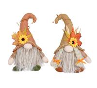 Lot de 2 décorations d'automne avec lumière - Décoration d'automne en peluche douce, parfaite comme décoration d'intérieur d'automne et décoration d'automne pour Thanksgiving et saison des récoltes (A