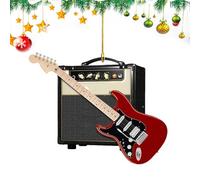 Lot de 2 décorations de Noël en acrylique 2D pour sapin de Noël, instruments de musique, cadeau pour guitariste et amateurs de musique