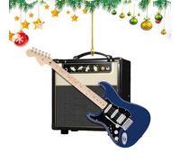 Lot de 2 décorations de Noël en acrylique 2D pour sapin de Noël, instruments de musique, cadeau pour guitariste et amateurs de musique