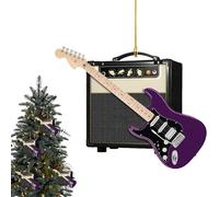 Lot de 2 décorations de Noël en acrylique 2D pour sapin de Noël, instruments de musique, cadeau pour guitariste et amateurs de musique