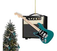Lot de 2 décorations de Noël en acrylique 2D pour sapin de Noël, instruments de musique, cadeau pour guitariste et amateurs de musique