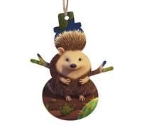 Lot de 2 décorations de Noël en bois en forme de bonhomme de neige, hérisson, cactus, arbre de Noël, décorations à suspendre pour décoration de la maison