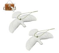 Lot de 2 décorations de Noël en forme de colombes de l'amitié, 9 × 6 cm, décorations à suspendre en ABS, pendentif pigeon de paix réaliste, décoration festive de mariage pour sapin de Noël et fête