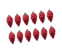Lot de 2 décorations de Noël en forme de pomme de pin avec finition couleur luxueuse pour sapin de Noël