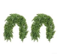 Lot de 2 décorations de Noël en rotin synthétique pour comptoir, table à manger, utilisation en vacances saisonnières