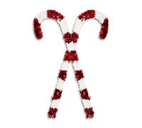 Lot de 2 décorations de Noël géantes en Sucre d'orge, guirlandes Rouges et Blanches pour Les Vacances de Noël (127 cm)