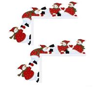 Lot de 2 décorations de porte de Noël, cadre d'angle festif en bois avec motif bonhomme de neige facile à suspendre pour porte de Père Noël, décoration d'intérieur