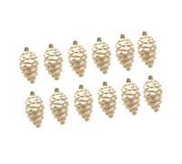 Lot de 2 décorations de sapin de Noël en forme de pomme de pin - Finition brillante - Forme créative - Décoration de vacances pour la maison, le bureau, les vacances