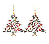 Lot de 2 décorations en acrylique empilées pour décoration de vacances ajoutant de la profondeur et de la dimension aux arbres de Noël et aux décorations saisonnières