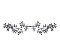 Lot de 2 décorations murales en forme de feuille d'arbre en métal - Décoration murale en fer forgé - Décoration murale au-dessus du lit, du salon, de l'extérieur - Couleur vive