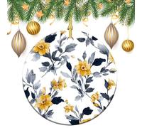 Lot de 2 décorations rondes à suspendre pour sapin de Noël Motif jonquilles saule 7,2 cm