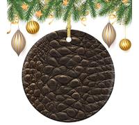 Lot de 2 décorations rondes à suspendre pour sapin de Noël Motif peau de crocodile 7,2 cm