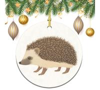 Lot de 2 décorations rondes double face à suspendre pour sapin de Noël Motif hérisson 7,2 cm