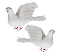 Lot de 2 décorations symboliques de colombe de paix pour décorations de Noël, événements de vacances, cérémonies de mariage, fête, décoration de table (pigeon volant)