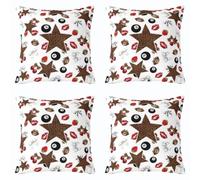 Lot de 2 Decorative Housse de 45x45 Y2K Coquet Léopard Étoile Boule 8