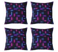 Lot de 2 Decorative Housse de 50x50 Bleu Violettete Néon Géométrique | Housse d'oreiller Patchwork Néon Hexagoneeal Taie Oreiller Dégradé Art de Ligne -