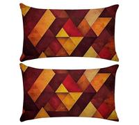 Lot de 2 Decorative Housse de Coussin 40x60 cm Géométrique Couleur Caramel Housse de Canapé Décoratifs Exterieur Taie d'oreiller pour Salon Chambre avec Fermeture Eclair Caché Taie Oreiller b-2196