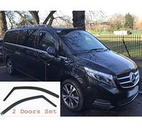Lot de 2 déflecteurs d'air compatible avec Mercedes Benz Vito Viano V Class W447 2014 à présent MK3 Verre Acrylique Sombre PMMA de Qualité Supérieure