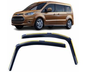 Lot de 2 déflecteurs d'air de type canal compatibles avec Ford Transit Connect/Tourney MK2 2014 2015 2016 2017 2018 2019 2020 2021