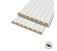 Lot de 2 demi-panneaux mural décoratif lamelles MDF blanc (à peindre) 1250 x 287 x 20 mm-0,72 M2 PEFC 70% FORESTEA Dimensions :