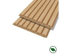 Lot de 2 demi-Panneaux mural décoratif lamelles MDF chêne clair 1250 x 287 x 20 mm-0,72 M2 PEFC 70% FORESTEA Dimensions : 1250 mm