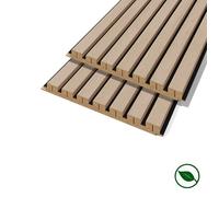 Lot de 2 demi-panneaux mural décoratif lamelles MDF chêne clair fond noir 1250 x 287 x 20 mm-0,72 M2 PEFC 70% FORESTEA Dimensions