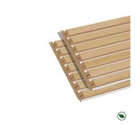 Lot de 2 demi panneaux tasseaux MDF chêne clair sur fond blanc 1250 x 287 x 20 mm PEFC 70% FORESTEA Dimensions : 1250 mm x 287 mm
