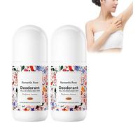 Lot de 2 déodorants pour enfants - Déodorant naturel roll-on sans alcool, doux pour la peau sensible des plus jeunes. formule hypoallergénique et parfum léger（Romantic Rose）