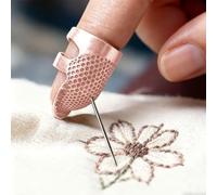 Lot de 2 dés à coudre, aiguilles à tisser, accessoires de couture et de quilting, outils de bricolage, protège-doigts de couture en métal, or rose, S+M