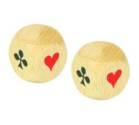 Lot de 2 Dés d'atout du jeu de Belote en bois - JEUJURA - Dé Datout - Jeu de société - Enfant - Mixte