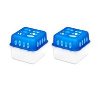 Lot de 2 déshumidificateurs absorbeurs d'Humidité carré compact, contenance 400 g - Hauteur 11,5 x Longueur 14 x Profondeur 14 cm