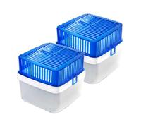 Lot de 2 déshumidificateurs absorbeurs d'Humidité carré compact, contenance 600 g - Hauteur 14 x Longueur 16 x Profondeur 16 cm