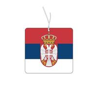 Lot de 2 désodorisants drapeau de la Serbie - Avec pendentif - Désodorisant de voiture